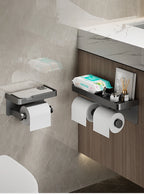 Wall-Mounted Aluminum Toilet Paper Holder – Modern Bathroom Tissue Rack
