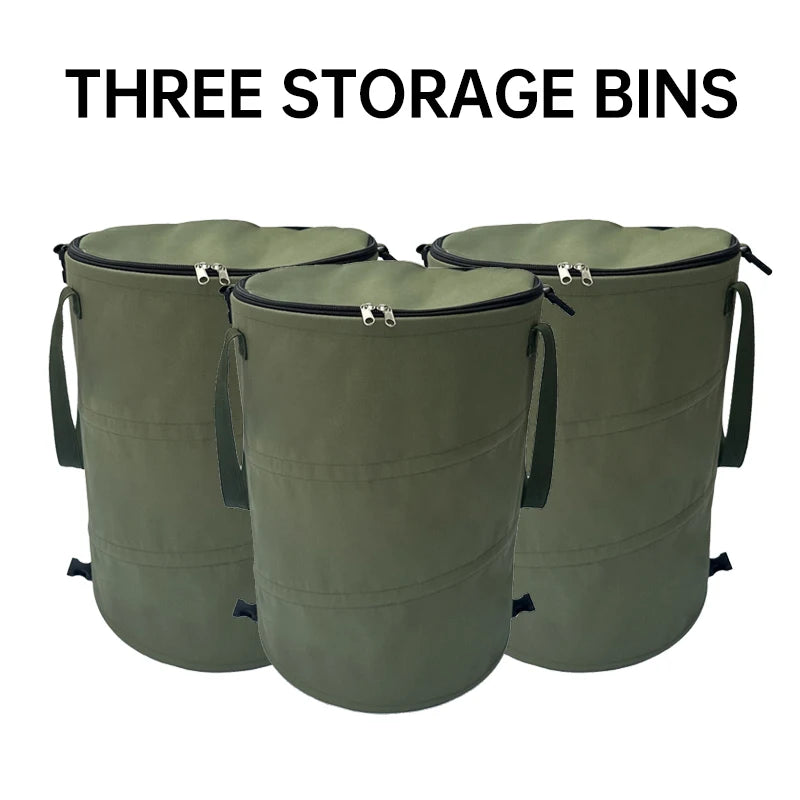 Foldable Outdoor Trash Can – Large Capacity Storage Bin for Camping and Laundry
