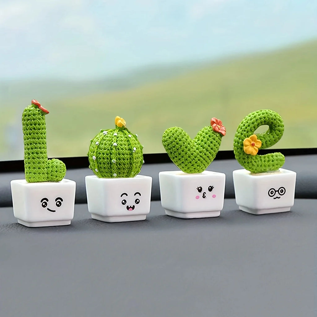 Mini Resin Succulent Cactus Plants – Decorative Ornaments for Home and Office