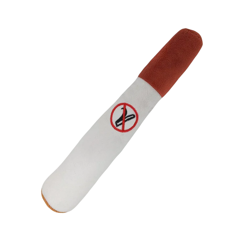 Plush Cigar Dog Toy – Durable Squeaky Chew for Small Breed Puppies