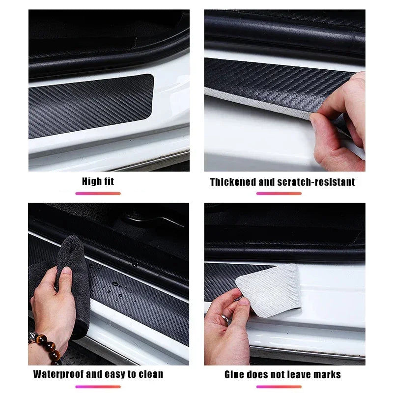 Carbon Fiber Door Sill Protectors – Threshold Trim for Nissan March