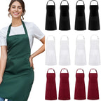 Adjustable Solid Color Apron Set – Kitchen Chef Bib for Men and Women