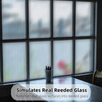 Reeded Glass Privacy Film – 3D Decorative Adhesive-Free Window Decal for Home