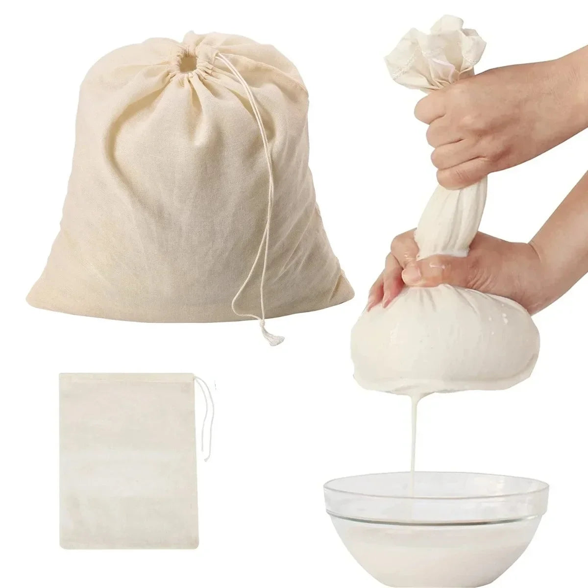 Cotton Gauze Straining Cloth – Reusable Filter for Tofu Cheese and Coffee