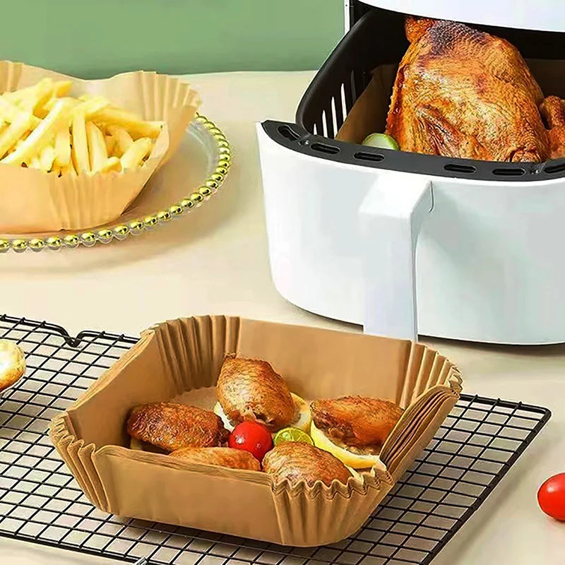 Disposable Air Fryer Parchment Liners – 9 Inch Nonstick Paper for Baking