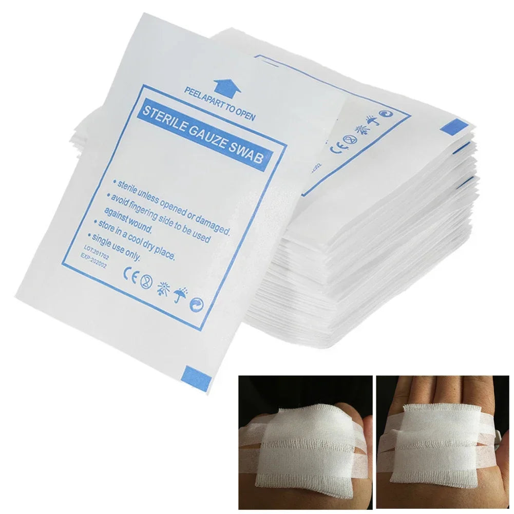 Sterile Cotton Gauze Pads – 8-Layer Medical Wound Dressing for First Aid