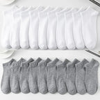 Men's Ankle Boat Socks – Solid Color Sweat-Absorbent Cotton for Business Sport