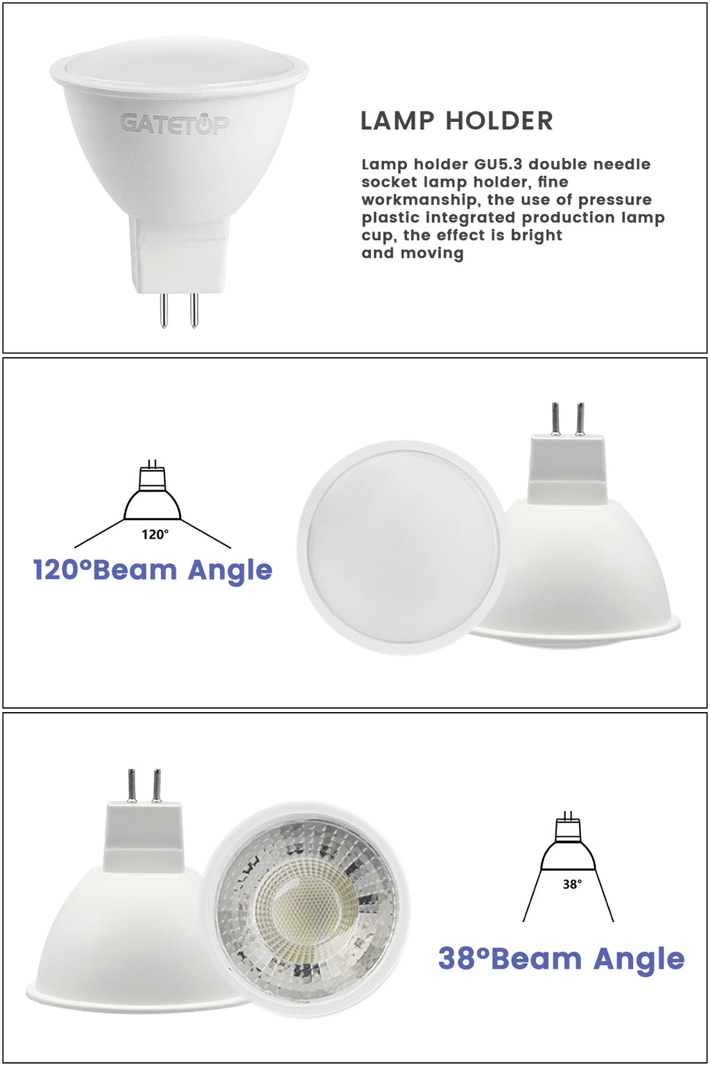 MR16 LED Spotlight Bulb – 6W GU5.3 Energy Efficient Lamp for Home Lighting