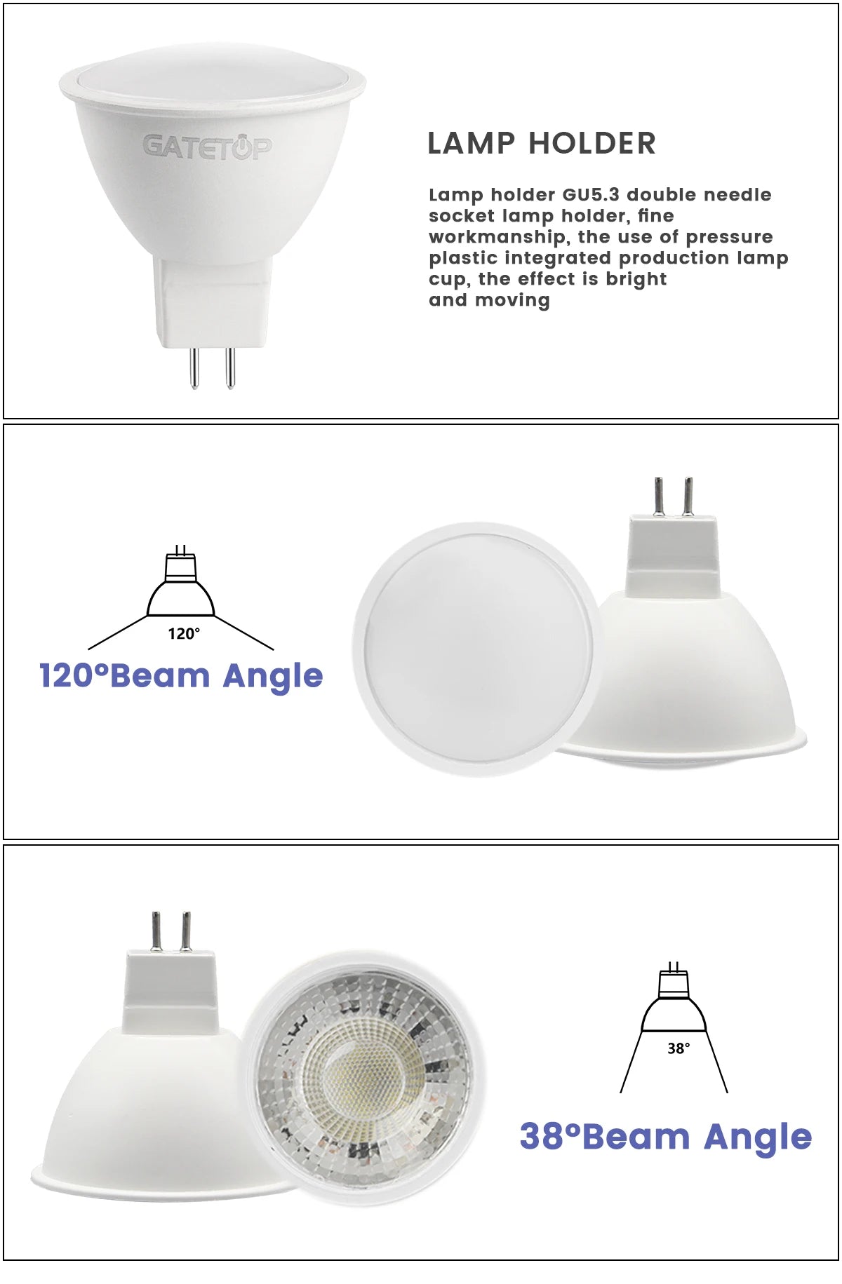 MR16 LED Spotlight Bulb – 6W GU5.3 Energy Efficient Lamp for Home Lighting