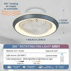 Rotating LED Ceiling Fan – 20 Inch Flush Mount Light for Modern Bedroom
