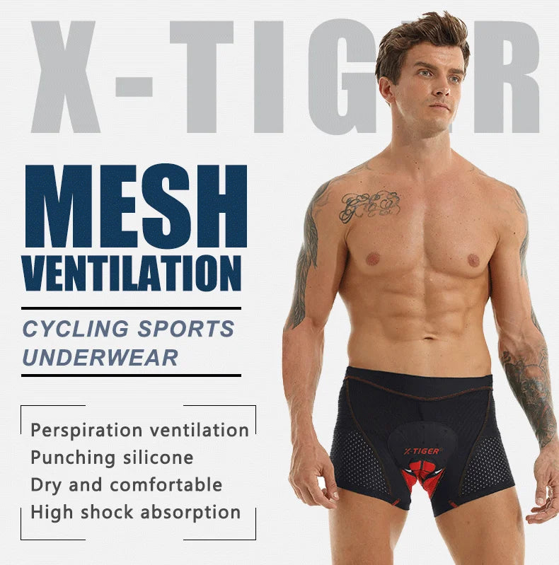 Padded Cycling Underwear Shorts – 5D Gel Breathable Liner for MTB Road Bike