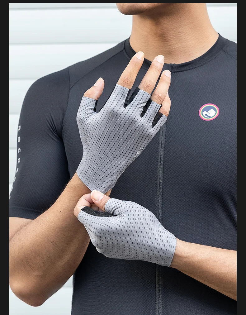 ROCKBROS Half Finger Cycling Gloves – Shock-Absorbing MTB Gear for Summer
