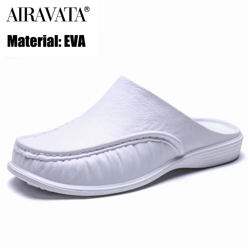 Men EVA Slip-On Flat Sandals – Lightweight Beach Shoes for Summer Casual Wear