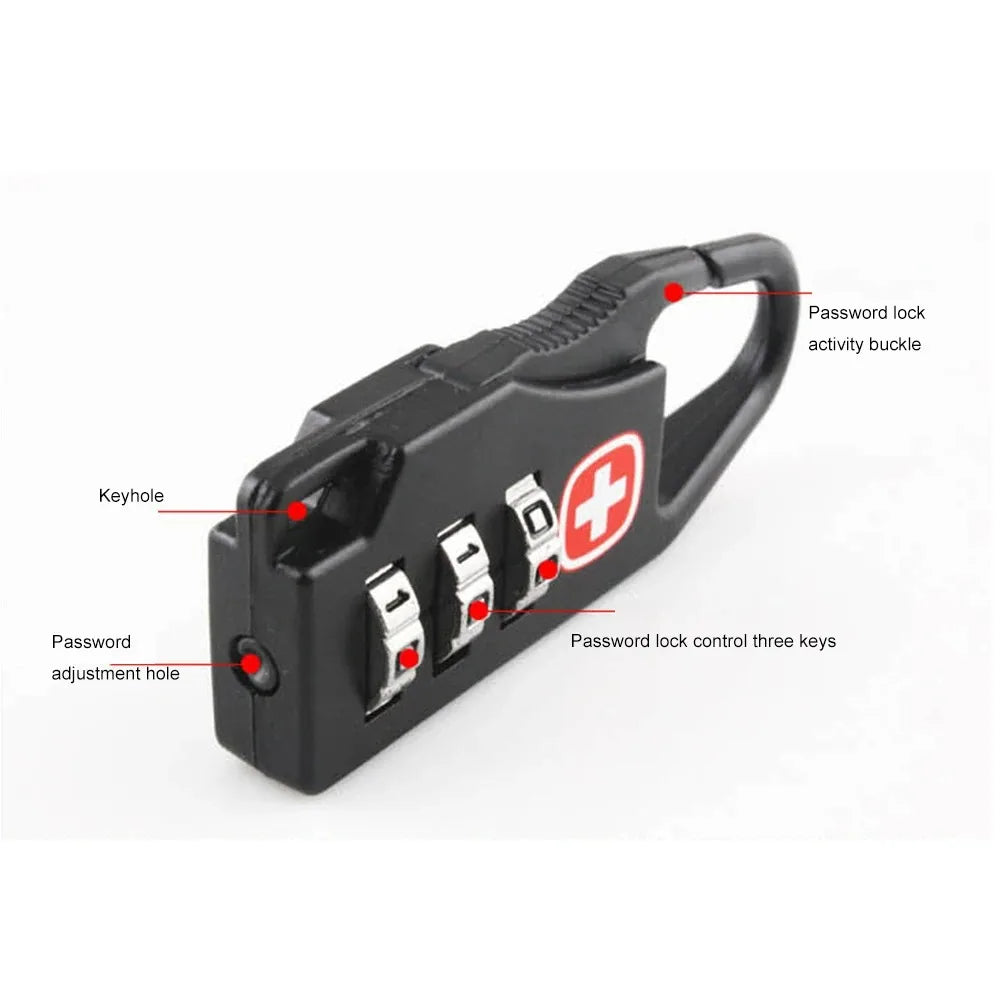 Portable Alloy Combination Padlock – Anti-theft Security for Travel Luggage