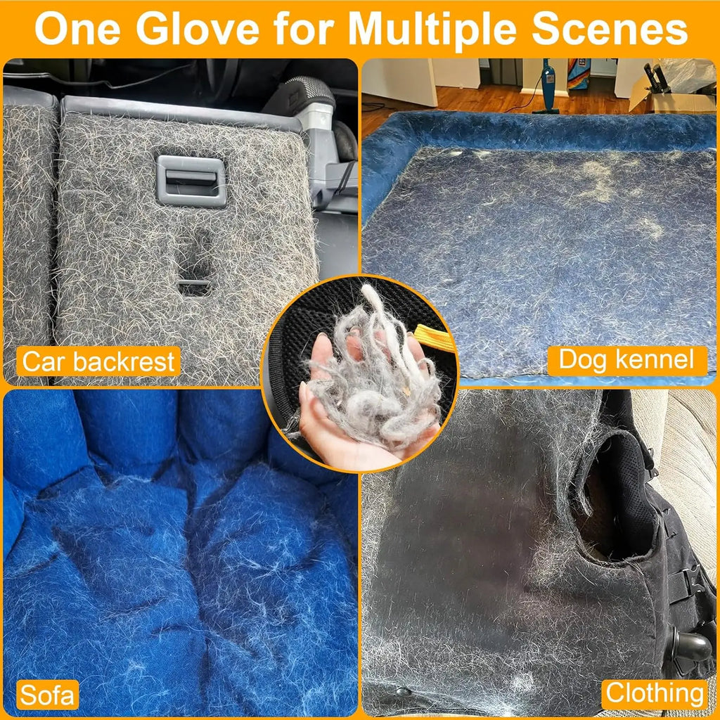 Electrostatic Grooming Gloves – Pet Hair Remover for Dogs and Cats