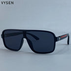 Oversized Polarized Rectangle Sunglasses – Vintage Steampunk for Men