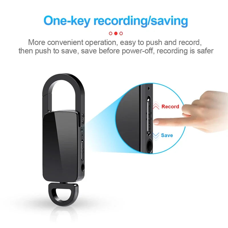 Mini Keychain Voice Recorder – Portable Digital Dictaphone for Meetings and Lectures