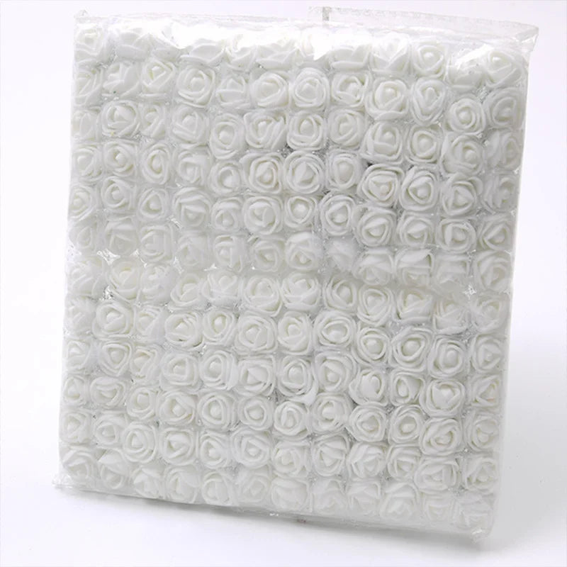 Mini Foam Rose Flower Heads – 2cm Craft Embellishments for Wedding Decor