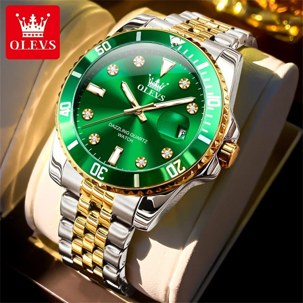 Stainless Steel Quartz Watch – Luminous Calendar Wristwatch for Business Men