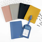 Custom Name Passport Cover Set – Personalized Leather Luggage Tag for Travel