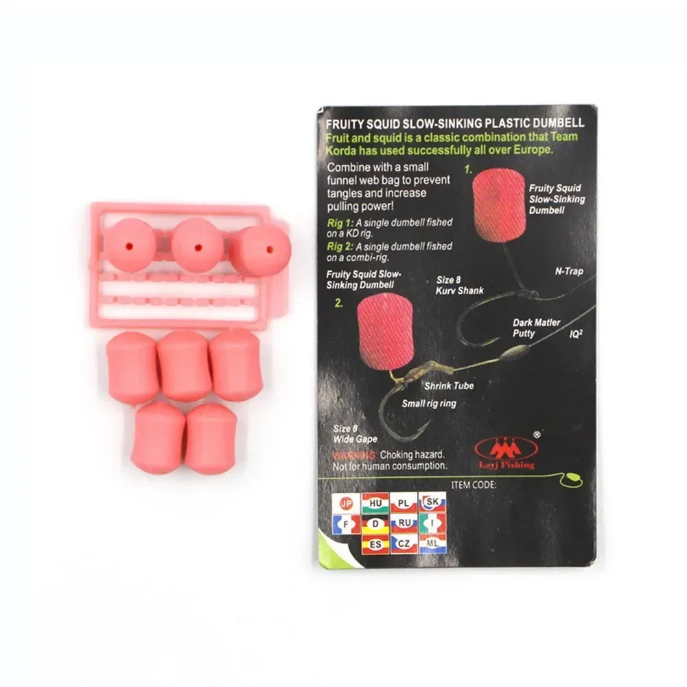 12mm Artificial Dumbbell Baits – Slow Sinking Plastic Lures for Carp Fishing