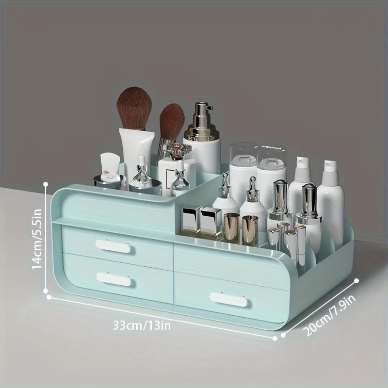 Large Plastic Makeup Organizer – Multi-Drawer Storage for Vanity Desktop