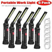 Rechargeable Magnetic Work Light – 360 Rotating Flashlight for Repair Camping