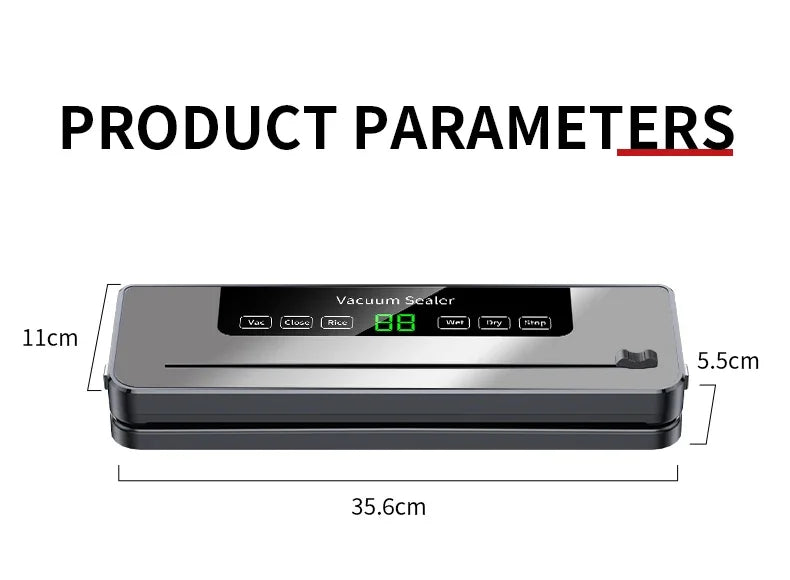 Electric Vacuum Sealer – UV Sterilization with Cutter for Food Storage