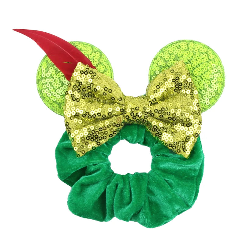 Velvet Sequin Mouse Ear Scrunchies – Elastic Hair Accessories for Kids Party