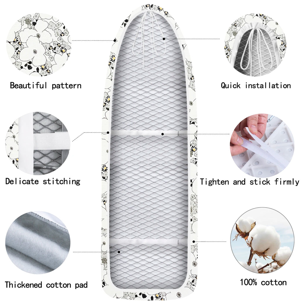 Ironing Board Cover 140x50cm – Scorch Resistant Felt Pad for Home Laundry