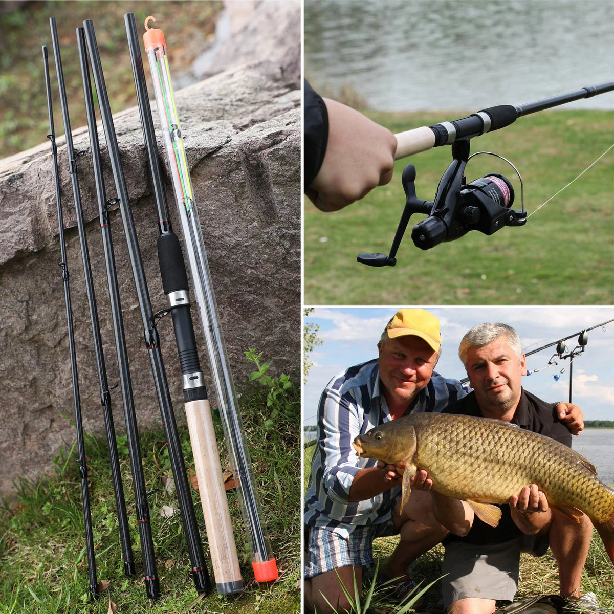 Carbon Fiber Feeder Fishing Rod – 3M Cork Handle Pole for Carp Angling