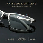 Metal Half-Frame Reading Glasses – Anti-Blue Light Eyewear for Business