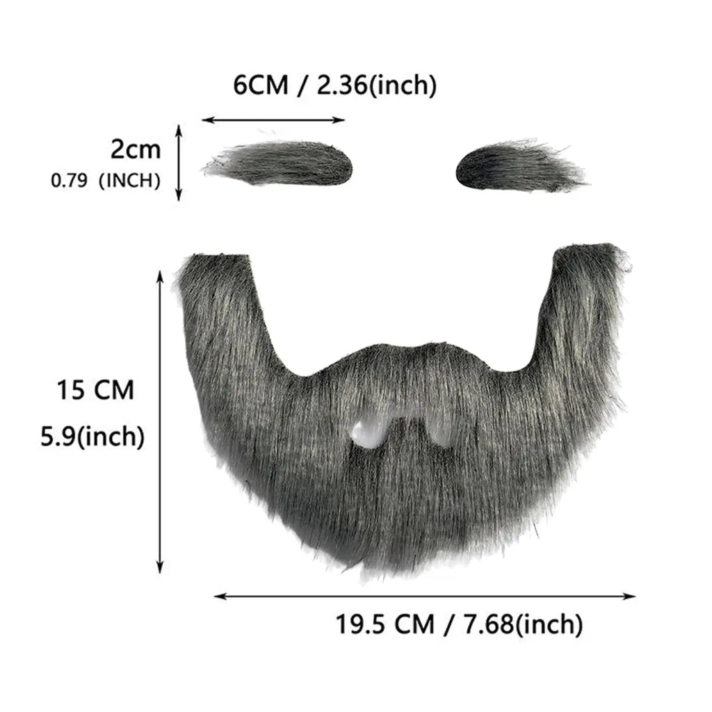 Handmade Mustache and Beard Set – Realistic Costume Props for Halloween Cosplay