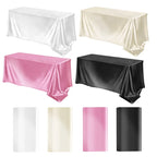 Satin Rectangle Tablecloth – Smooth Solid Color Cover for Wedding Parties