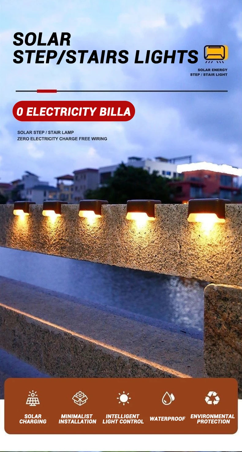 Waterproof Solar LED Deck Lights – Outdoor Step Lamps for Garden Patio Decor