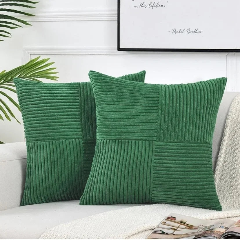 Corduroy Striped Cushion Covers – 45x45cm Soft Throw Pillows for Home Decor
