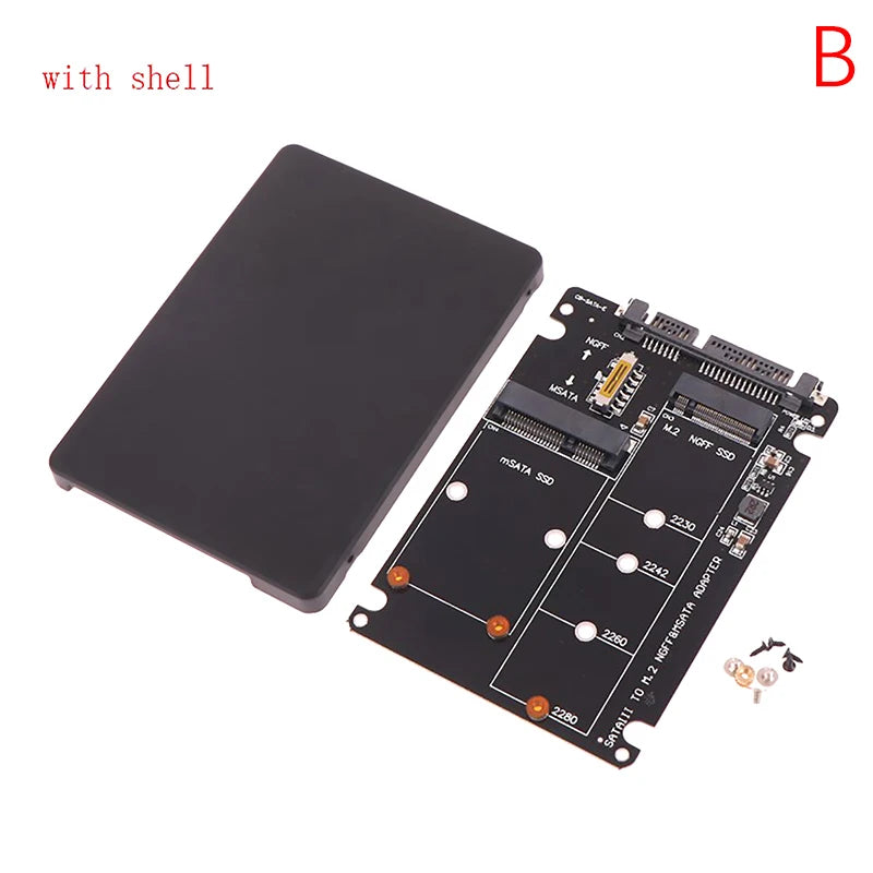 M.2 NGFF and mSATA SSD to SATA Adapter Board for Disk Conversion
