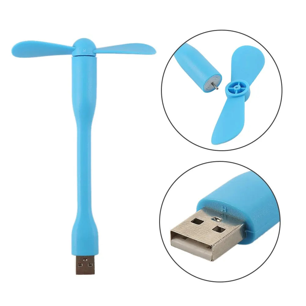 Portable Mini USB Fan – Flexible Bendable Cooling Gadget for Laptop and Travel