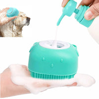 Silicone Pet Bathing Brush – Soft Massage Grooming Tool for Dog and Cat Cleaning