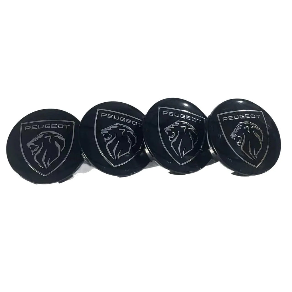 60mm Car Wheel Center Caps – Peugeot GT Logo Emblem Hub Covers for Auto Styling