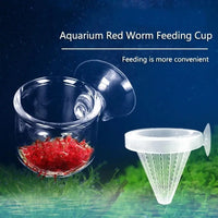 Plastic Worm Feeder Cone – Suction Cup Live Food Basket for Aquarium Fish Tanks
