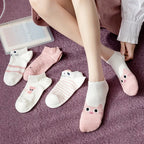 Cute Cartoon Cat Crew Socks – Decorative Kitten Ankle Hosiery for Women