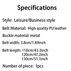 Genuine Cowskin Leather Belt – Premium Buckle Waistband for Business Casual
