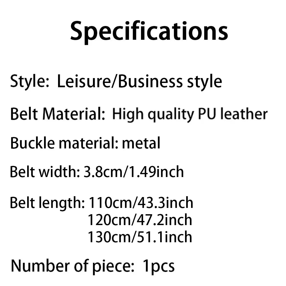 Genuine Cowskin Leather Belt – Premium Buckle Waistband for Business Casual