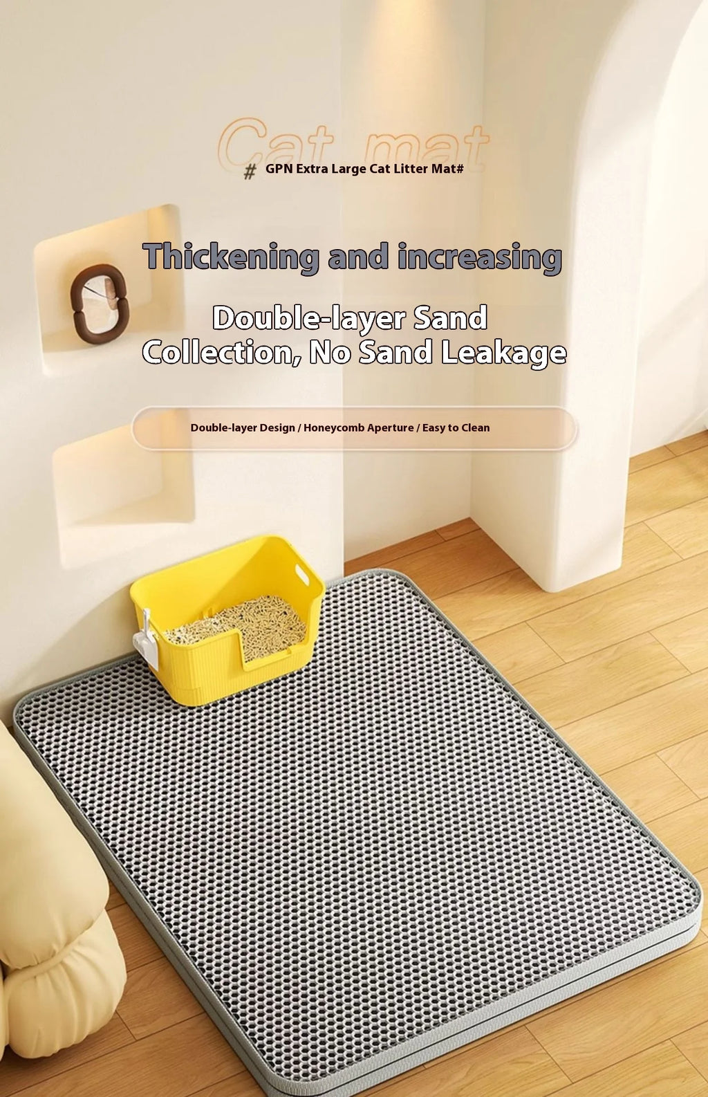 Waterproof Cat Litter Mat – Non-Slip Sand Trapping for Indoor Kittens