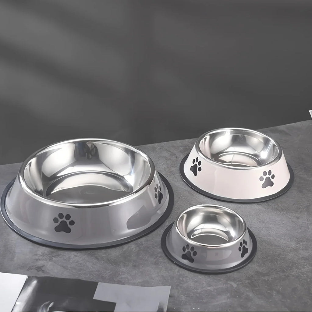 Stainless Steel Pet Bowl – Durable Anti-fall Food Bowl for Dogs and Cats