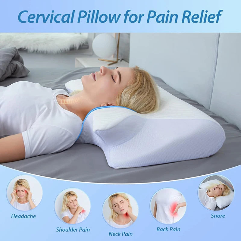 Memory Foam Cervical Pillow – Ergonomic Contour Support for Neck Pain Relief