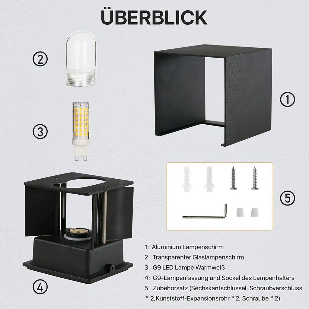 Modern Aluminum LED Wall Lamp – Waterproof IP65 Light for Indoor Outdoor Decor