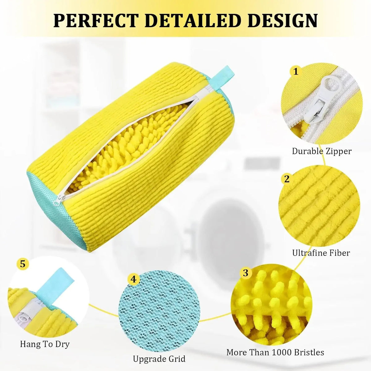Chenille Shoe Laundry Bag – Non-Abrasive Mesh Protector for Sneaker Washing