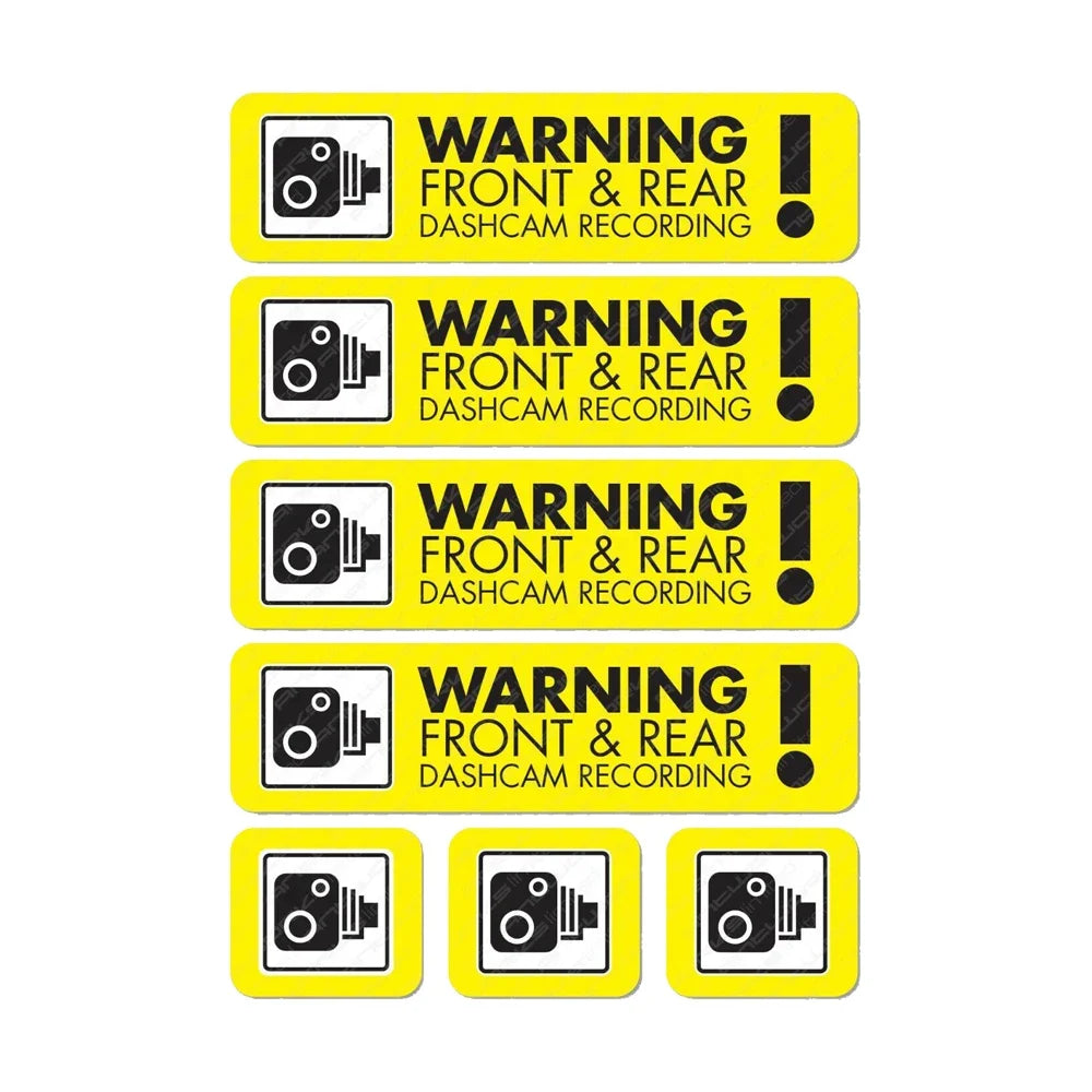 Dash Cam Recording Stickers – Warning Decals for In Car Video Surveillance